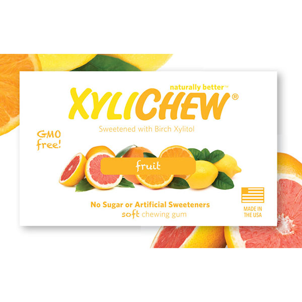 XyliChew Gum XyliChew Sugar Free Chewing Gum, Fruit, 60 Pieces