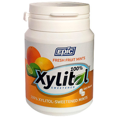 Epic Dental (Epic Xylitol) Xylitol Mints, Fresh Fruit, 180 Pieces/Bottle, Epic Dental (Epic Xylitol)