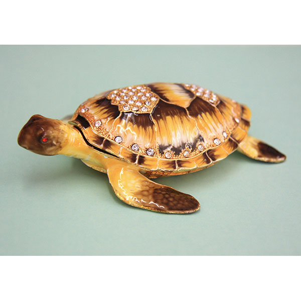 Jewelry Gift Box Yellow Turtle Gilt Jewelry Gift Box with Fine Crystals