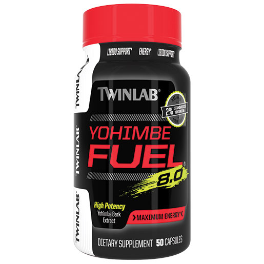 TwinLab Yohimbe Fuel 8.0, High Potency, 50 Capsules, TwinLab