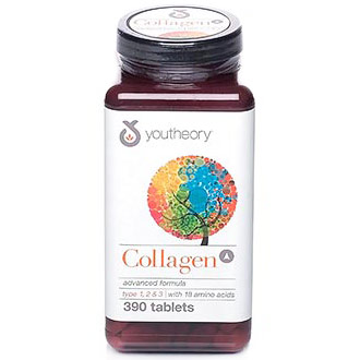 Youtheory Youtheory Collagen Advanced Formula, Collagen Type 1, 2 & 3 with 18 Amino Acids, 390 Tablets