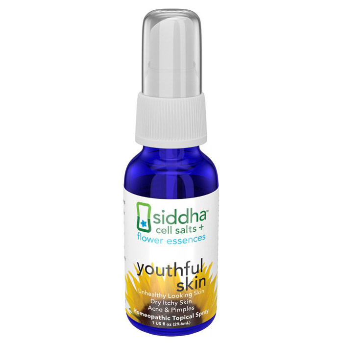Sidda Flower Essences Youthful Skin, Homeopathic Topical Spray, 1 oz, Sidda Flower Essences