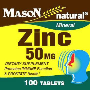 Mason Natural Zinc 50 mg, 100 Tablets, Mason Natural