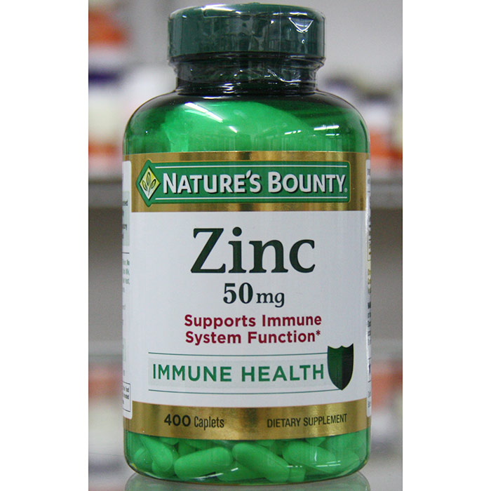 Zinc 50 mg, Immune Health, 400 Caplets, Natures Bounty