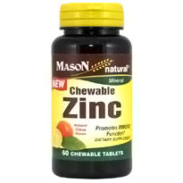 Mason Natural Zinc Chewable, Natural Citrus Flavor, 60 Tablets, Mason Natural