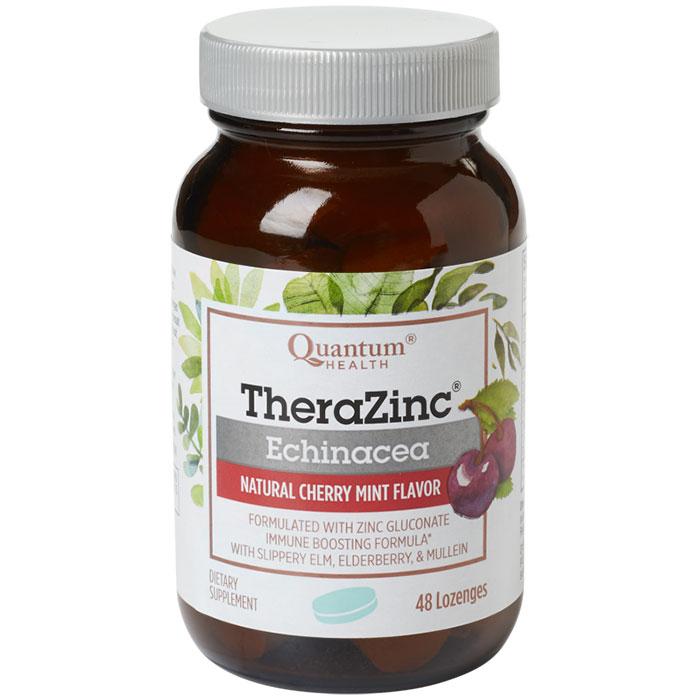 Quantum Health Thera Zinc Echinacea Lozenges, Cherry Mint, 48 loz, Quantum Health
